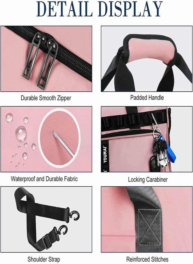 Tiokkss - Gym Bag 2 in 1 Travel Bag, 45 L Portable Travel Lightweight Waterproof Travel Luggage Hand Carry Bag for Weekender Sports, Gym, Vacation Weekend Bag for Men Women (Pink) - Image 1