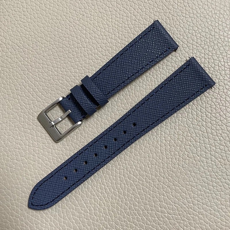 Bluejw Premium Slim Quick Release Italian Saffiano Calfskin Leather Watch Strap Replacement for 18mm 20mm 22mm Watches – Replace the Watch Strap with Durable, Stylish Calf Leather Band - Image 3