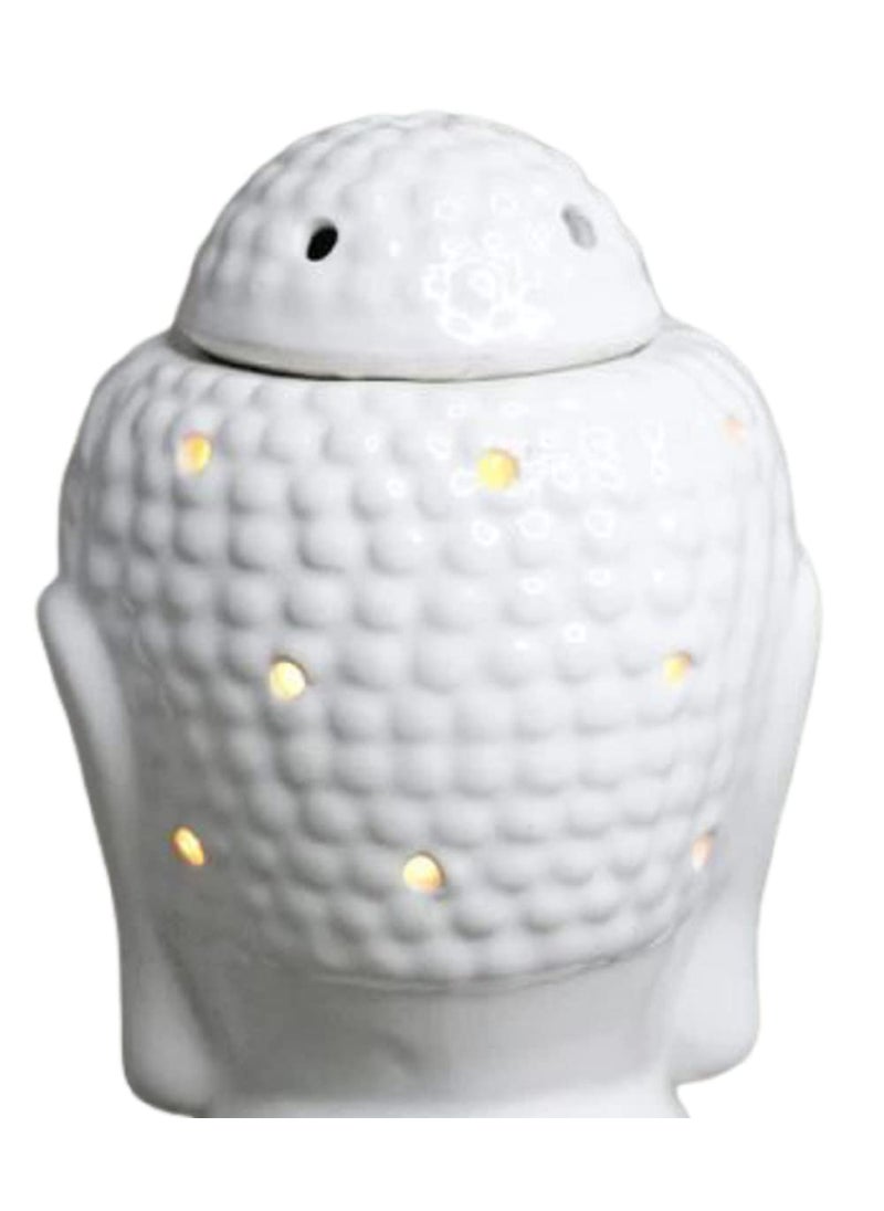 Mkd2 Rise Mkd2 Rise Ceramic Electric Diffuser Oil Burner Buddha Shape with 10 ml Jasmine Aroma Oil for Fragrance White 55 inch  - Image 3
