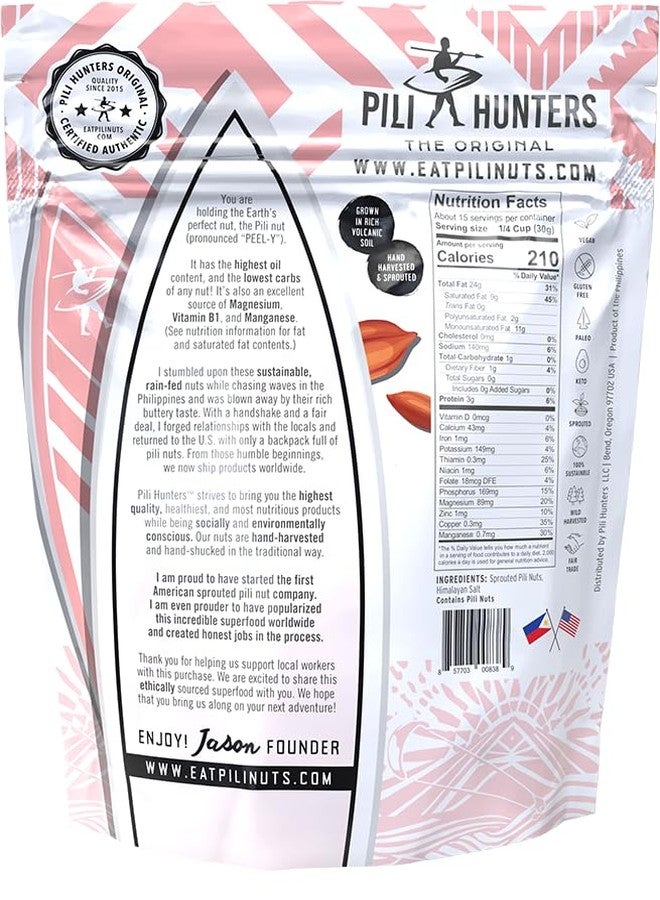 Pili Hunters - Wild Sprouted Pili Nuts, Himalayan Salt (1 lb Bag) Keto/Paleo/Vegan Snacks, Low Carb Energy, Gluten Free, No Sugar Added, Superfood, The Original - Image 2