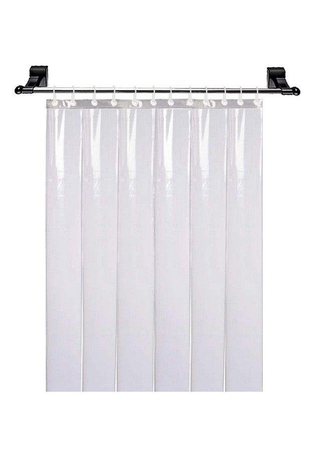 Kuber Industries PVC 6 Plastic Strips Transparent 0.50 mm AC Door Curtain (Width-54 Inches X Height-84 Inches) 7 Feet CTKTC40583(Pencil_Pleat) - Image 1