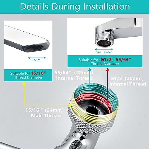 HAPPUP 1080°Swivel Faucet Extender, Sink Water Faucet Aerator Extension in Brass, Swivel Robotic Arm Bathroom Faucet Extender, Kitchen Rotating Extension Filter with 2 Mode Splash - Image 4