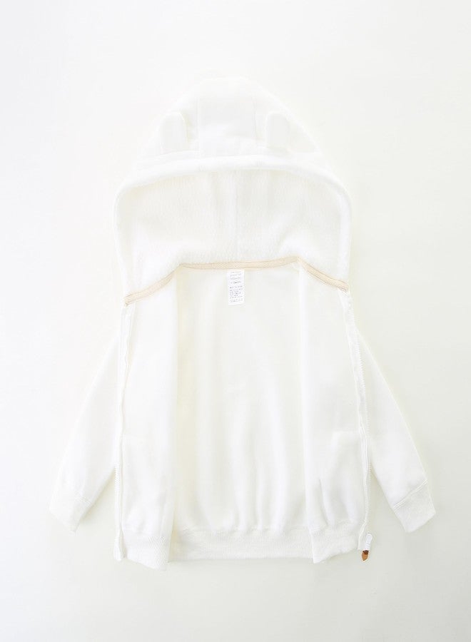 Bibimom Infant Boy Clothes 9-12 Months Baby Jacket Hoodie White Fall Spring - Image 3