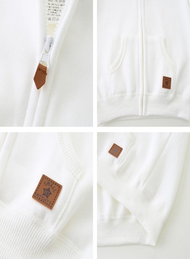 Bibimom Infant Boy Clothes 9-12 Months Baby Jacket Hoodie White Fall Spring - Image 5