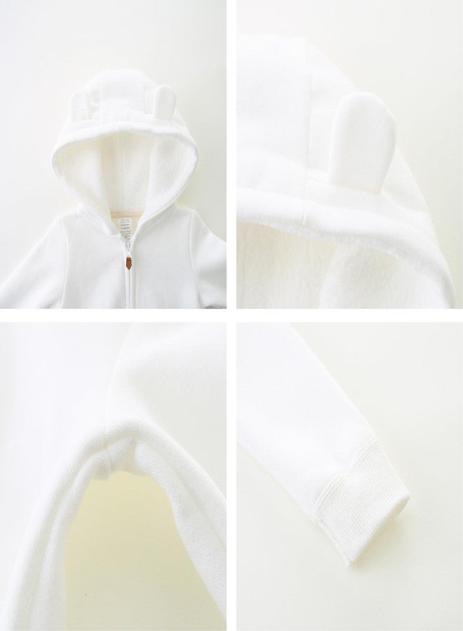 Bibimom Infant Boy Clothes 9-12 Months Baby Jacket Hoodie White Fall Spring - Image 4