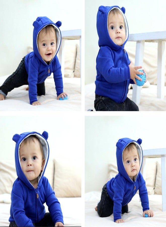 Bibimom Infant Boy Clothes 9-12 Months Baby Jacket Hoodie White Fall Spring - Image 2