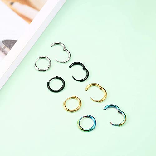 Vishoca Surgical Stainless Steel Hoop Earrings 8mm/10mm/12mm Small Huggie Hoop Earrings for Women and Men - Image 4