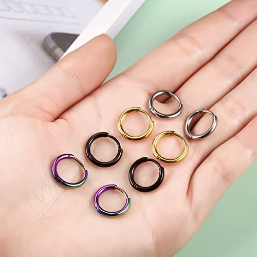 Vishoca Surgical Stainless Steel Hoop Earrings 8mm/10mm/12mm Small Huggie Hoop Earrings for Women and Men - Image 5