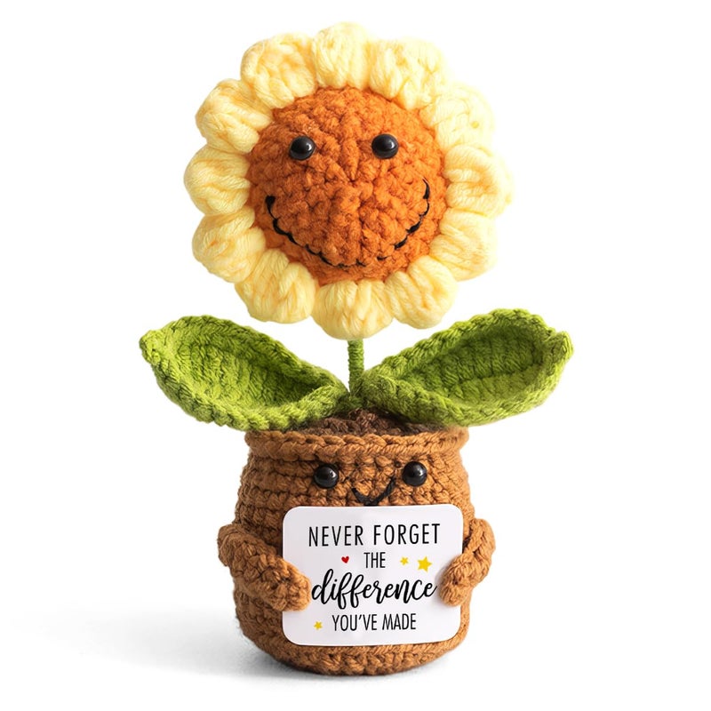 Veryhomy Mothers Day Thank You Gifts for Women, Nurse, Coworkers, Teacher, Boss, Retirement Farewell Going Away - Emotional Sunflower Support Crochet - Never Forget The Difference You Make Gifts - Image 1