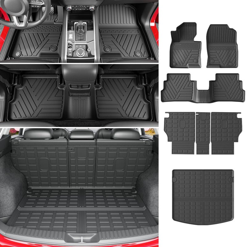 powoq Floor Mats Compatible with 20232025 Mazda CX5 Trunk Mat TPE Backrest Mat TPE Mats Replacement for Mazda CX5 20232025 AccessoriesFit 2325 CX5 Rear Cargo MatRear Backrest MatFloor Mats