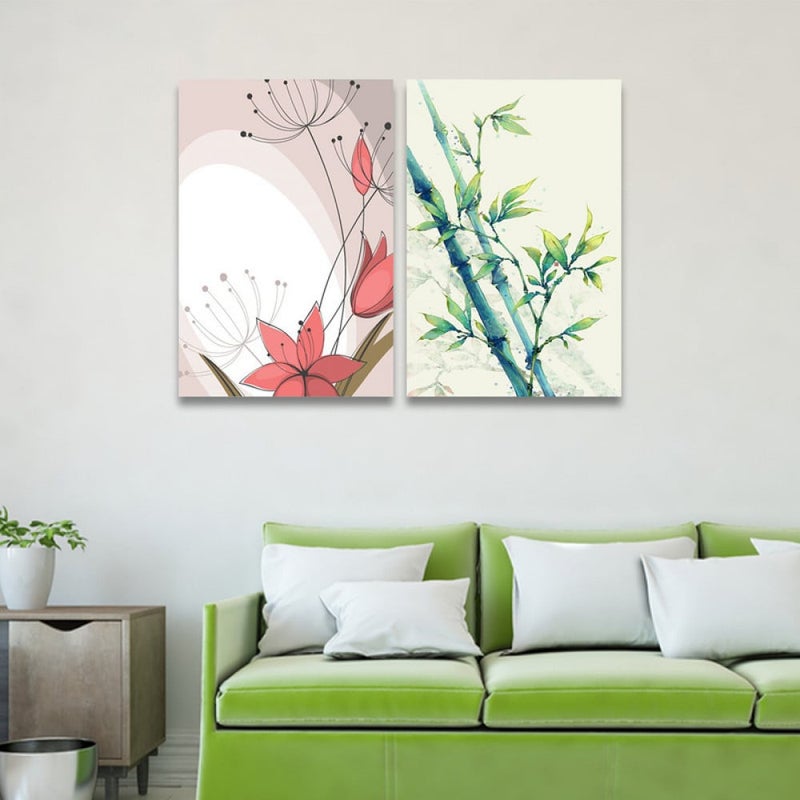 Marktna A double canvas painting with a modern design, total size 80 x 60 cm - Image 1