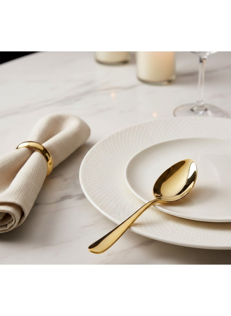 ديسينت ديسنت أورا جولد تي سبون سِت أوف 6 | ستينلس ستيل بي في دي جولد كتلري | ميرر فينيش | بريميوم تي سبونز سِت أوف 6 - Image 5