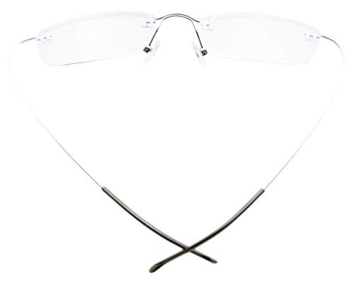Eyekepper Titanium Rimless Reading Glasses Readers Men Women Silver + 1.75 - Image 5