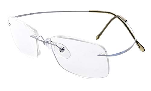 Eyekepper Titanium Rimless Reading Glasses Readers Men Women Silver + 1.75 - Image 1