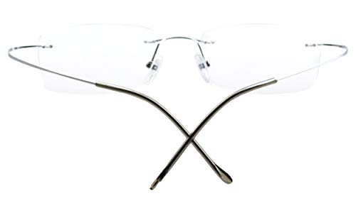 Eyekepper Titanium Rimless Reading Glasses Readers Men Women Silver + 1.75 - Image 4