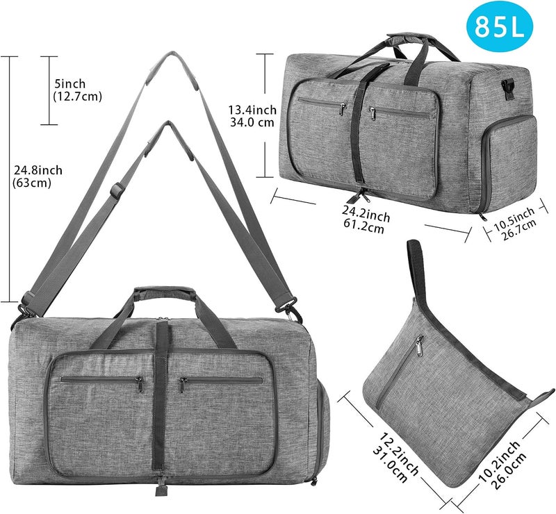 Vomgomfom Travel Duffle Bag for Men, 65L Foldable Travel Duffel Bag with Shoes Compartment Overnight Bag for Men Women Waterproof & Tear Resistant - Image 2