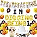 Balterever Construction 1st Birthday Party Decoration for Boys Im Digging Being 1 Birthday Decor Dump Truck Decors for 1 Year Old Boys with Construction Bday Photo Banner Cake Topper High Chair Banner - Image 2