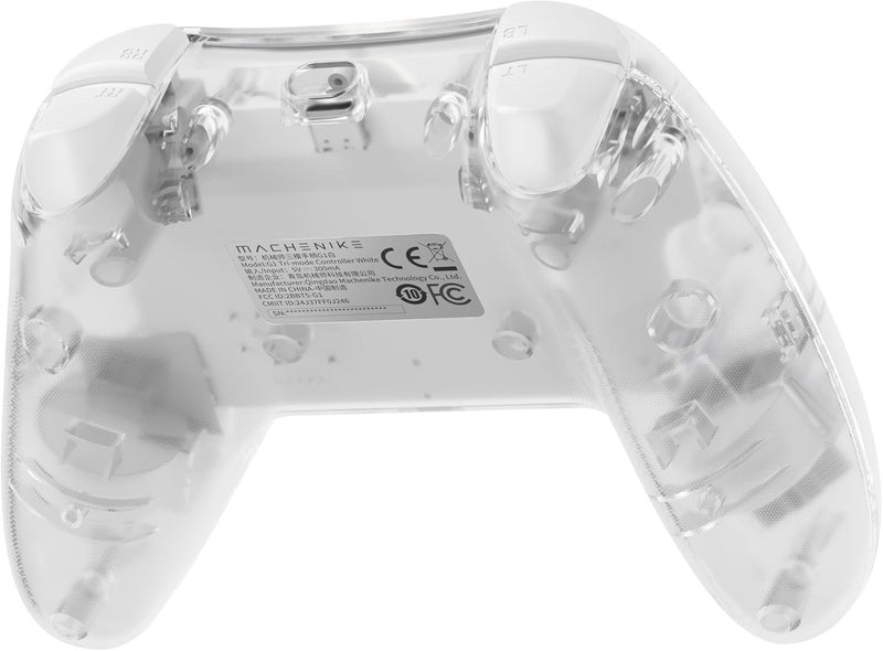 MACHENIKE وحدة تحكم الألعاب اللاسلكية G1 Pro للكمبيوتر - عصي وتأثيرات TMR، 1000Hz استقصاء، وضع ثلاثي 2.4G/Bluetooth/سلكي، متعددة المنصات - PC/Windows/Android/iOS/Switch، توربو، بطارية 600mAH (شبح الصقيع - لون أبيض) - Image 3