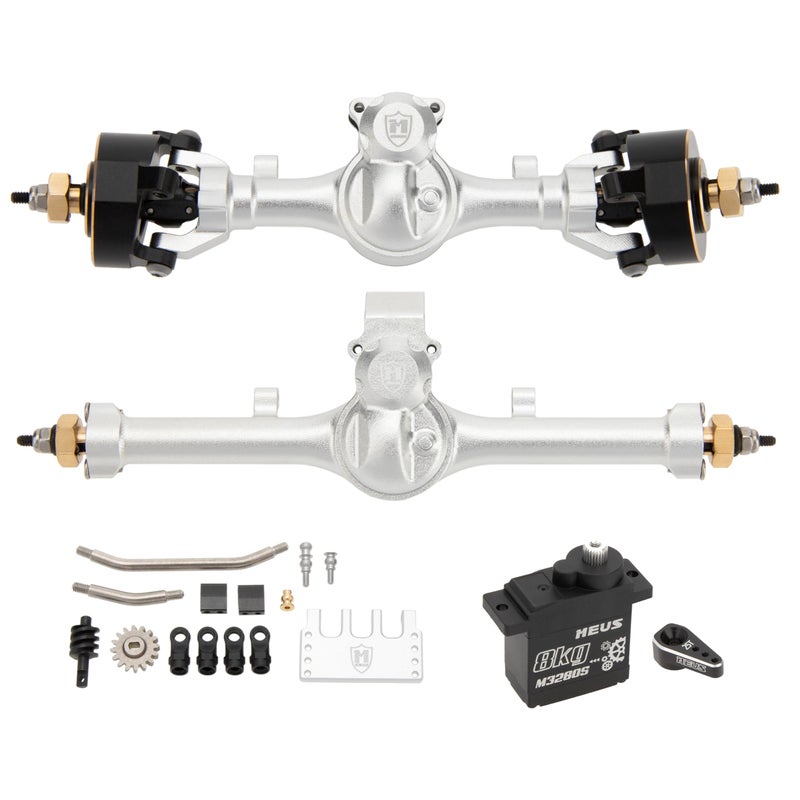 MEUS RACING 5mm ISO V2 SCX24 Axles with 3Section CVD with Servo and Servo Horns for Axial 124 SCX24 RC Crawler Silver - Image 3