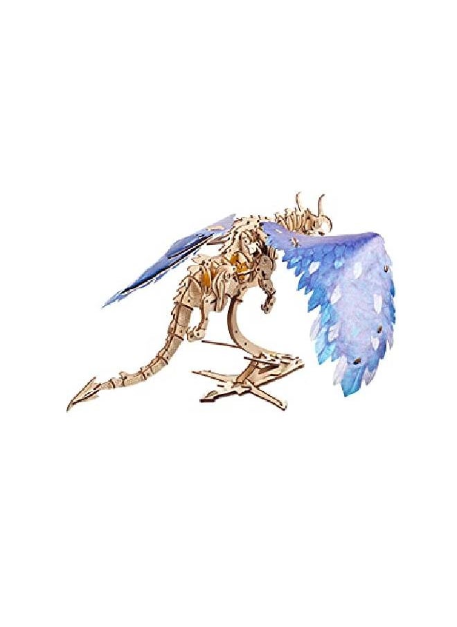 UGEARS Windstorm Dragon 3D Puzzle Selfassembly 3D Wooden Puzzles For Adults And Kids Realistic 3D Dragon Puzzle Wood Model Kit With Rubber Band Motor Lasercut Wooden Puzzle Mechanical Toy  - Image 4