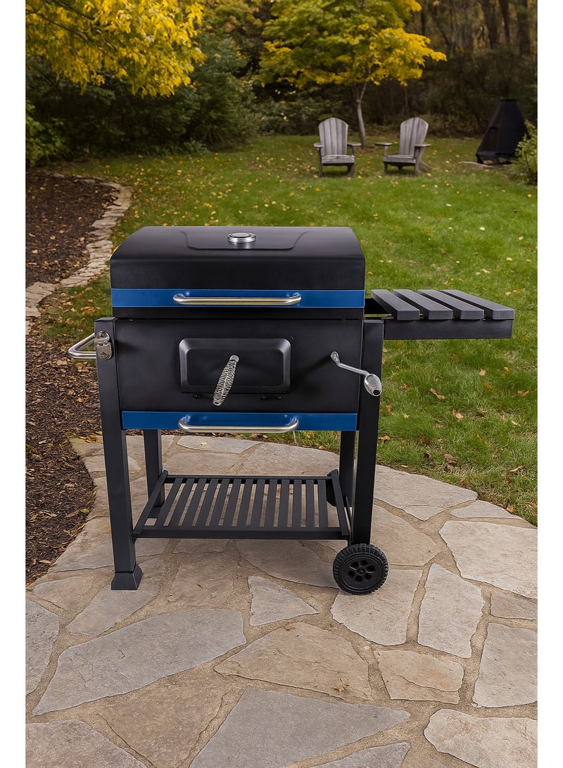 AFT Charcoal BBQ Garden Grill with Adjustable Shelf, 113 cm x 45.5 cm x 100 cm – Outdoor Cooking Grill for BBQ Parties & Backyard Gatherings. (Black) Arfan - Image 2