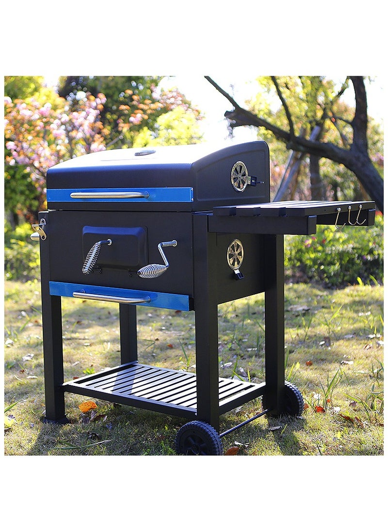 AFT Charcoal BBQ Garden Grill with Adjustable Shelf, 113 cm x 45.5 cm x 100 cm – Outdoor Cooking Grill for BBQ Parties & Backyard Gatherings. (Black) Arfan  - Image 5