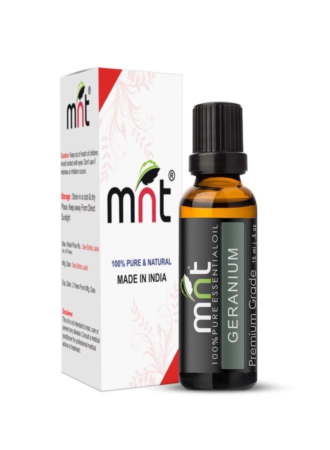 MNT Geranium Essential Oil - 100% Pure, Natural & Undiluted Oil for Face, Hair and Skin (15ML) - Image 2