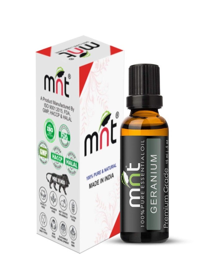 MNT Geranium Essential Oil - 100% Pure, Natural & Undiluted Oil for Face, Hair and Skin (15ML) - Image 3