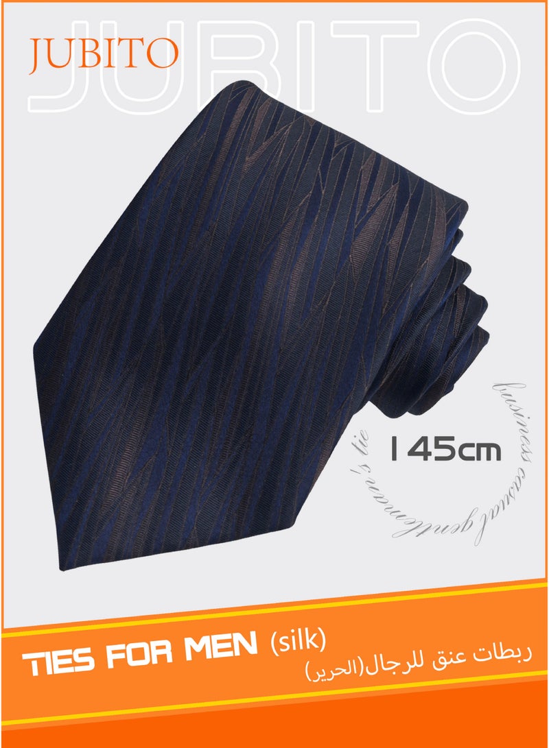 JUBITO Ties for men, mulberry silk hand tie business formal tie, blue 8cm twill tie, gift box gifts for men - Image 1