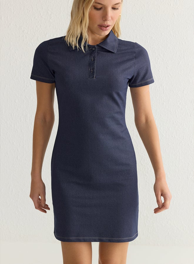 trendyol Bodycone/Fits on Body Polo Neck Mini Knit Dress TWOSS25EL00068 - Image 3