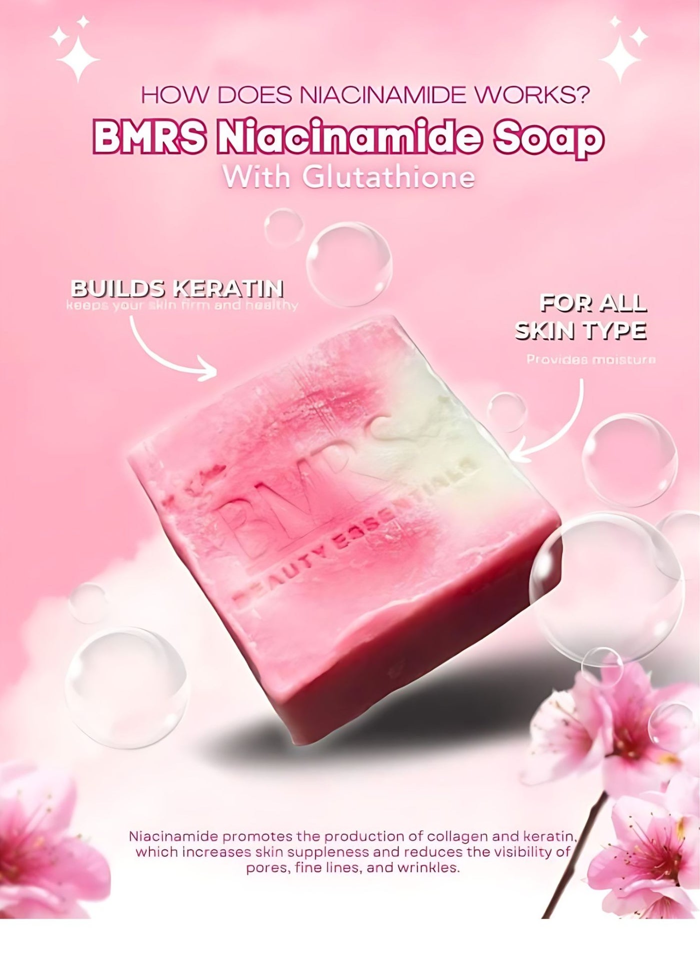 niacinamide with glutathione soap BMRS alpha arbutin Niacinamide + Glutathione Soap for