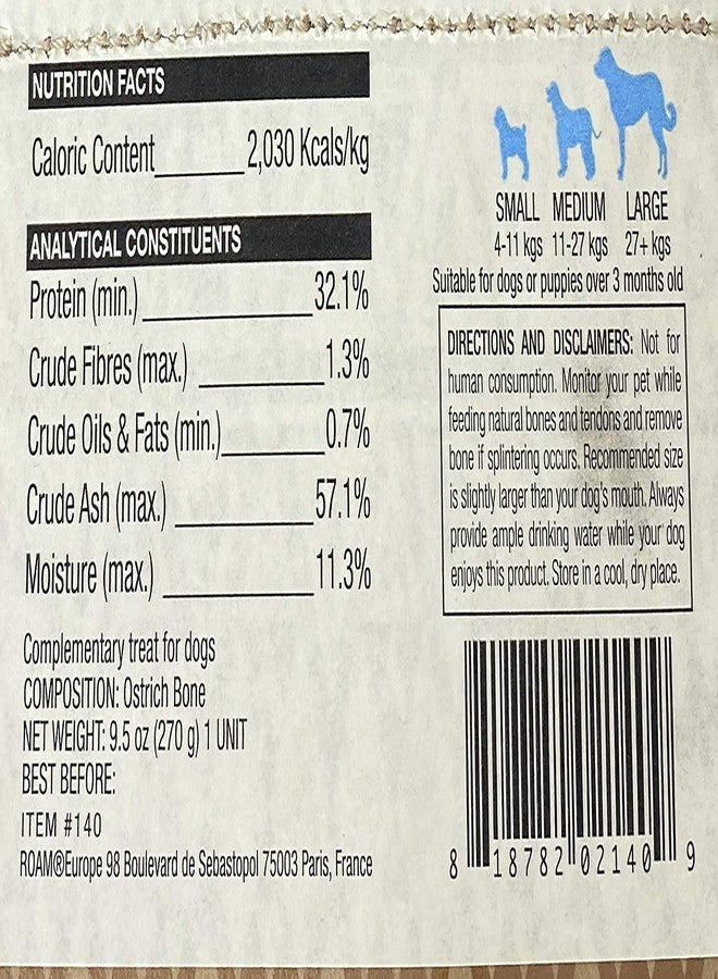 ROAM Pet Treats Ostrich Bones for Dogs Boss-trich and XL Marrow Dog Bone Pack of 2 for Large Breeds - Long Lasting Ostrich Dog Bones - Image 3