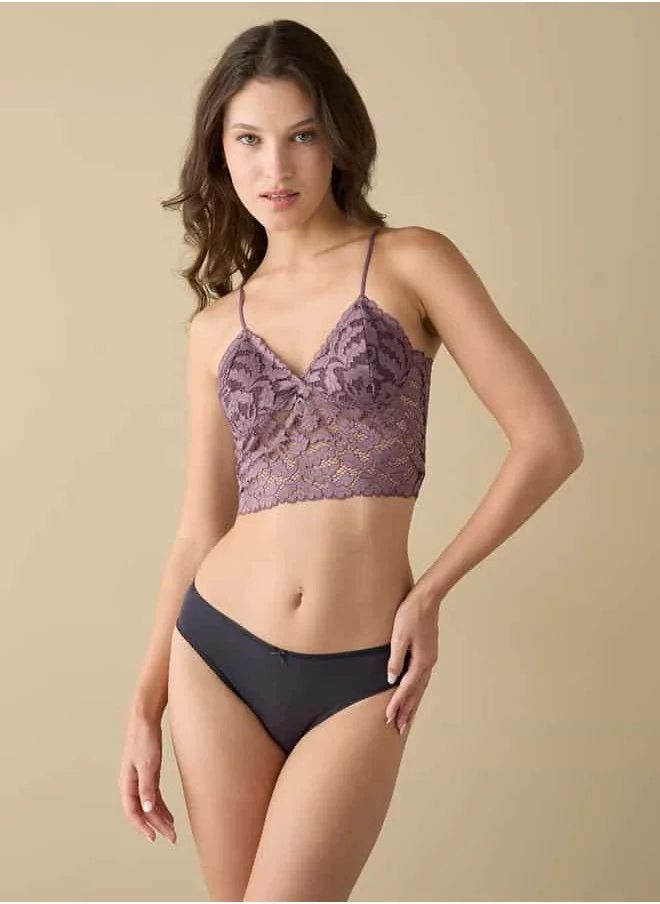 فاف Lace Detail Bralette with Adjustable Straps