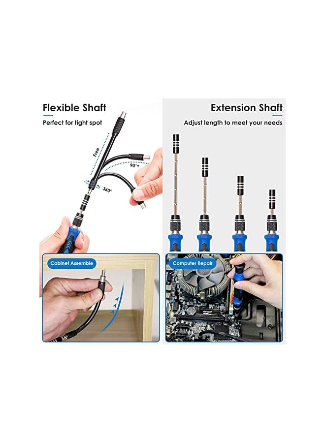 PROMASS Precision Screwdriver Sets 142-Piece Electronics Precision Screwdriver with 120 Bits Magnetic Repair Tool Kit for iPhone, MacBook, Computer, Laptop, PC, Tablet, PS4, Xbox, Nintendo, Game Console - Image 3