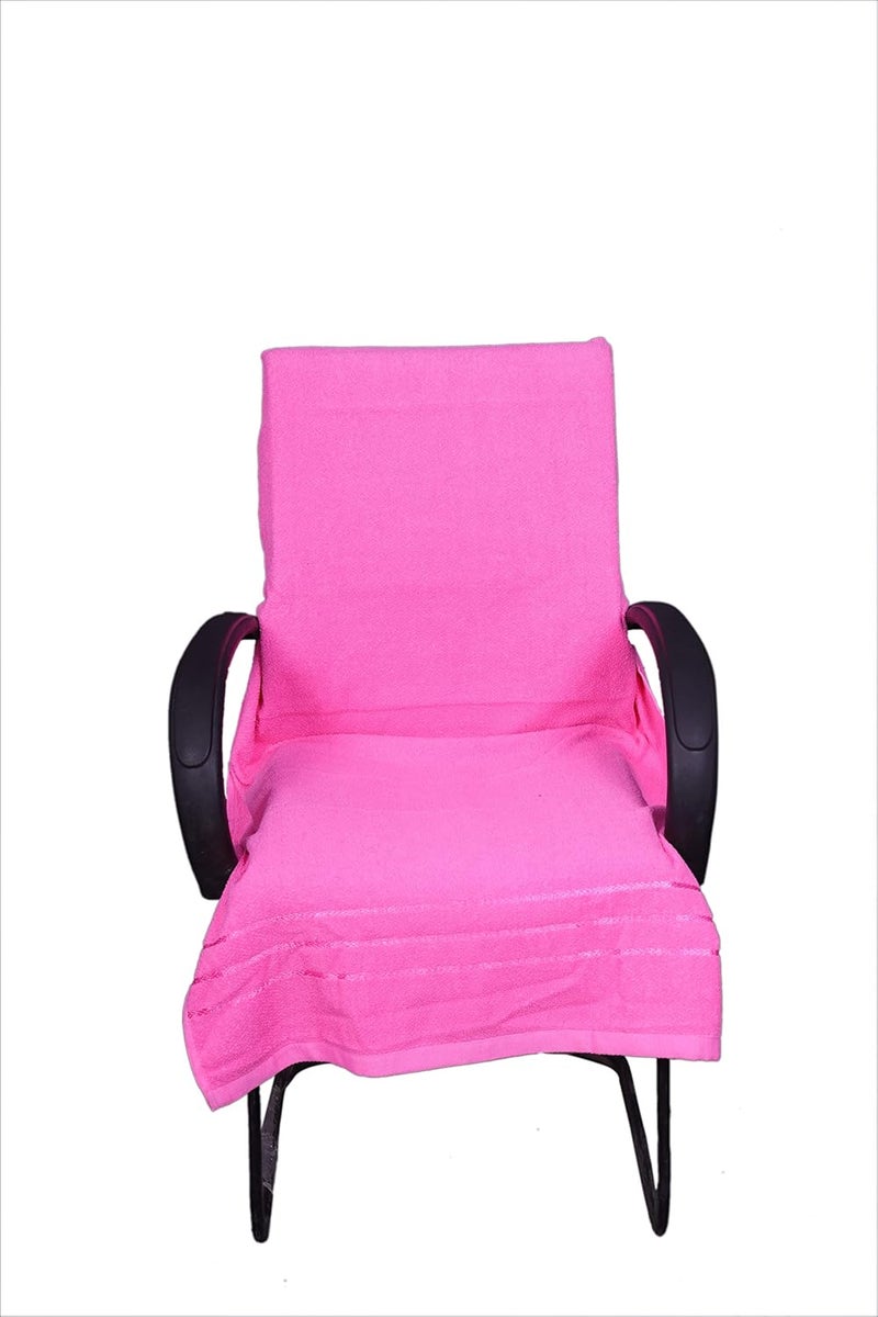 ROMAN HOME ROMAN HOME Cotton Chair Towel Soft for 500 GSM Super Soft Office Chair Towel with Tie Knot 2 tie pink color - Image 4