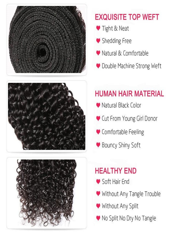 Jinhongze Kinky Curly Human Hair 8A Unprocessed Virgin Remy Kinky Curly 1 Bundle (100g) Natural Color (20") - Image 3