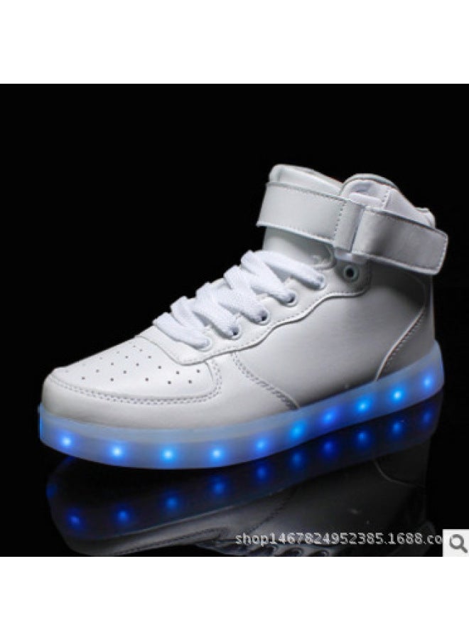 Korean Style Men's And Women's Light Shoes Colorful Luminous Shoes Fluorescent Sneakers Casual Shoes High-top Couple Led Luminous Shoes