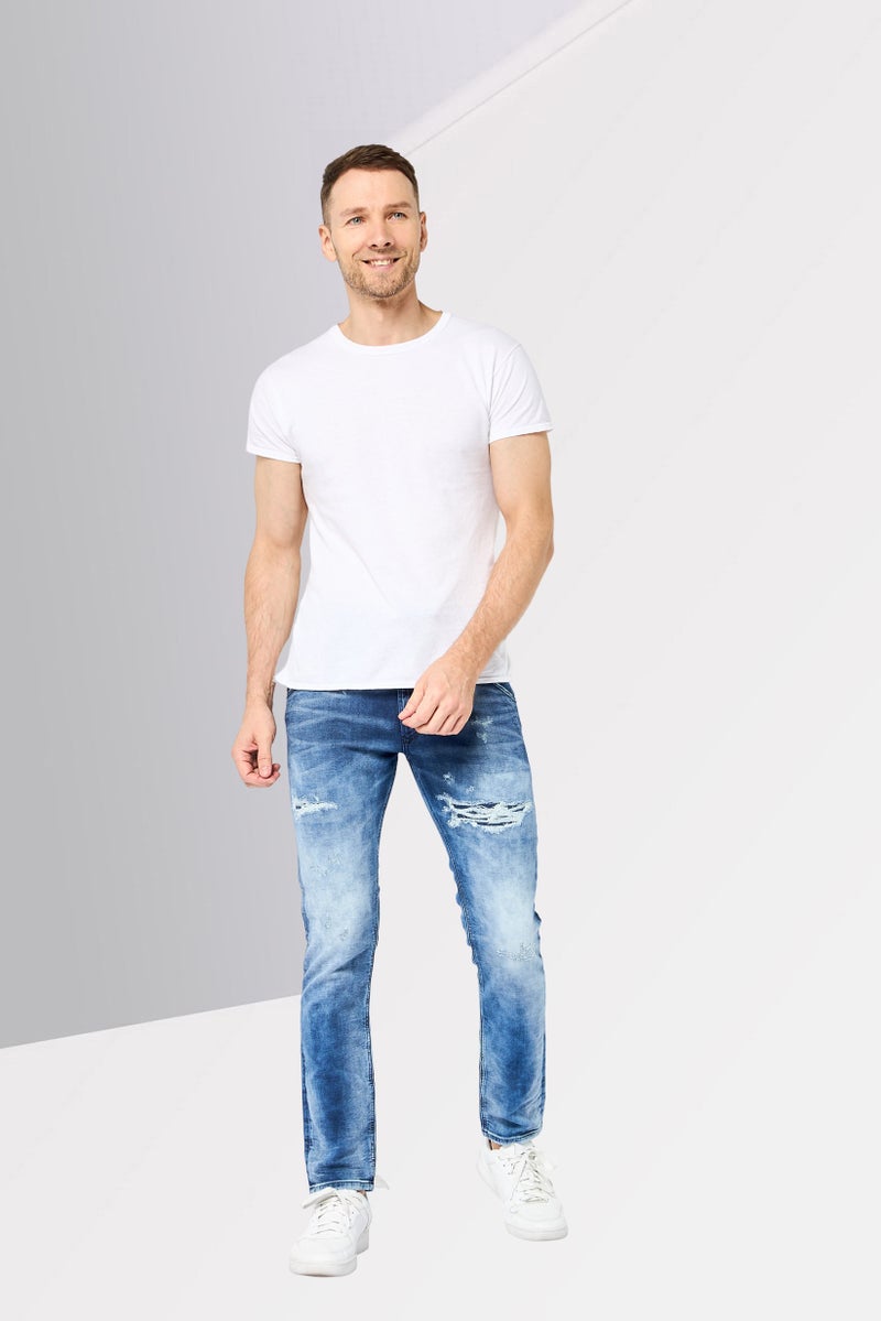 DIESEL جينز دنيم مغسول عادي للرجال من كروولي X NE، أزرق - Image 4