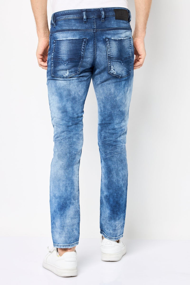 DIESEL جينز دنيم مغسول عادي للرجال من كروولي X NE، أزرق - Image 2