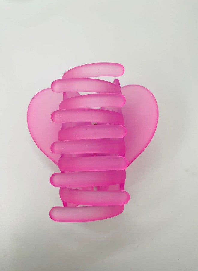 HOME13™ Matte Hair Claw Clips Non-slip Hair Jaw Clips Strong Hold And Minimal Fashion Style Claw Clips for Women Girls Thick Thin Hairs (8 Pcs, Tranparent Heart Claw) - Image 4