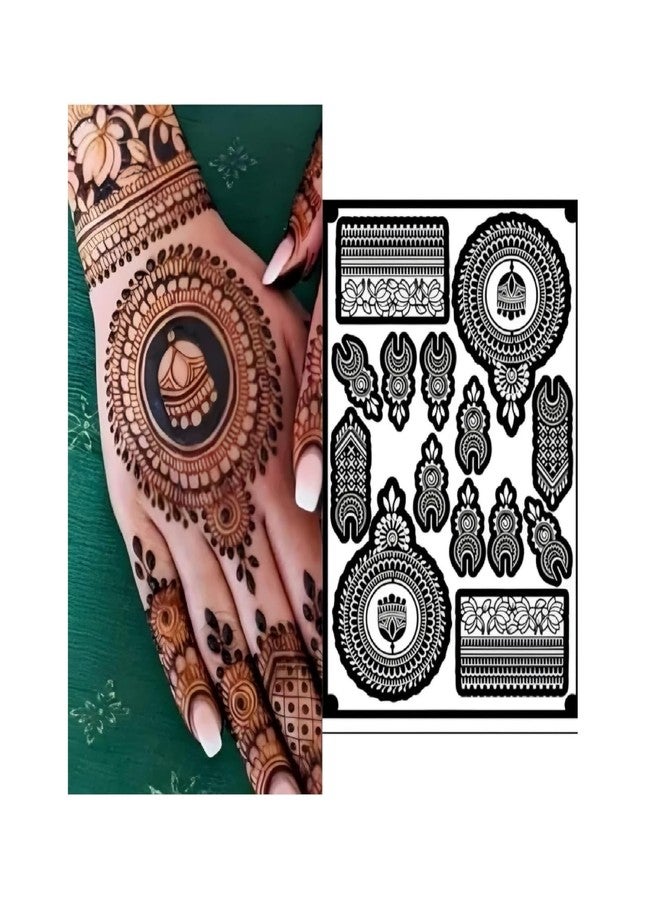 Rosh Fashion Stencils Mehandi Sticker for Hand | Body - Image 1