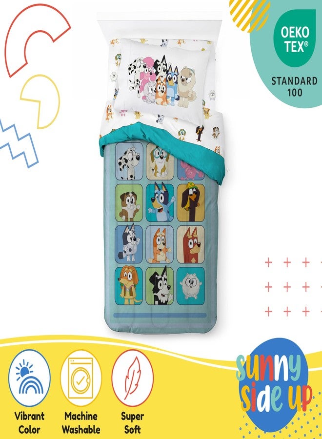 Sunny Side Up Bluey & Friends Twin Comforter Set - 5 Piece Kids Bedding Includes Comforter, Sheets & Pillow Cover - Super Soft Microfiber Bed Set - Image 4