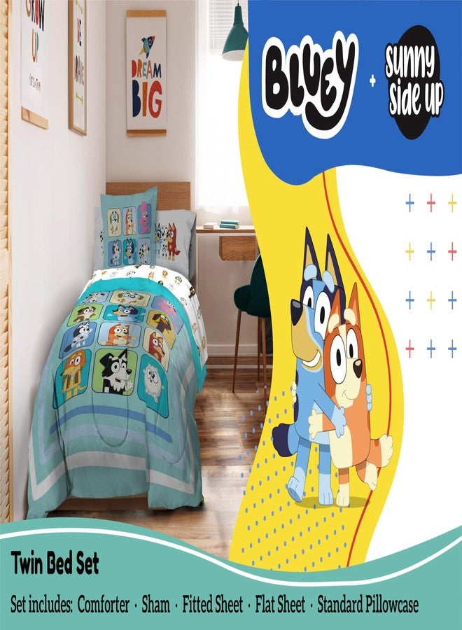 Sunny Side Up Bluey & Friends Twin Comforter Set - 5 Piece Kids Bedding Includes Comforter, Sheets & Pillow Cover - Super Soft Microfiber Bed Set - Image 2