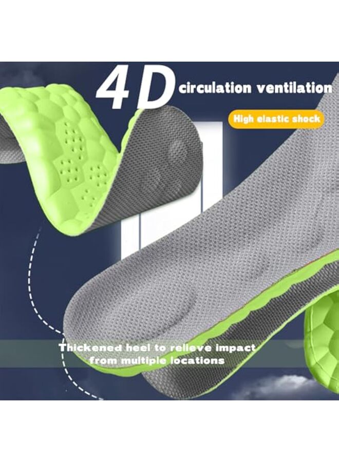 2PCS Pickleball Insoles Pickleball Insoles for Men Women 4D Cloud Arch Support Insoles (Green 39-40CM) - Image 4