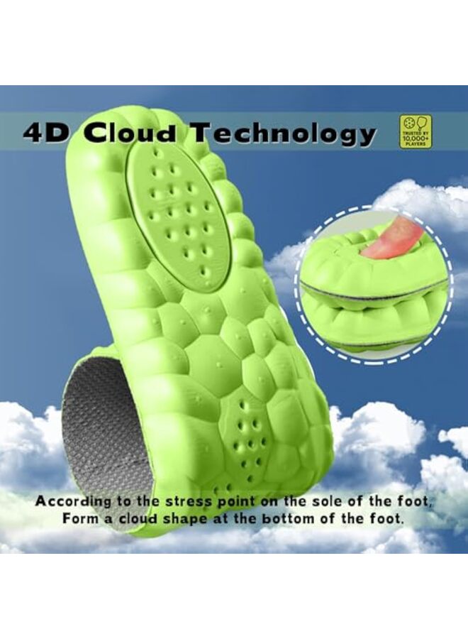 2PCS Pickleball Insoles Pickleball Insoles for Men Women 4D Cloud Arch Support Insoles (Green 39-40CM) - Image 5