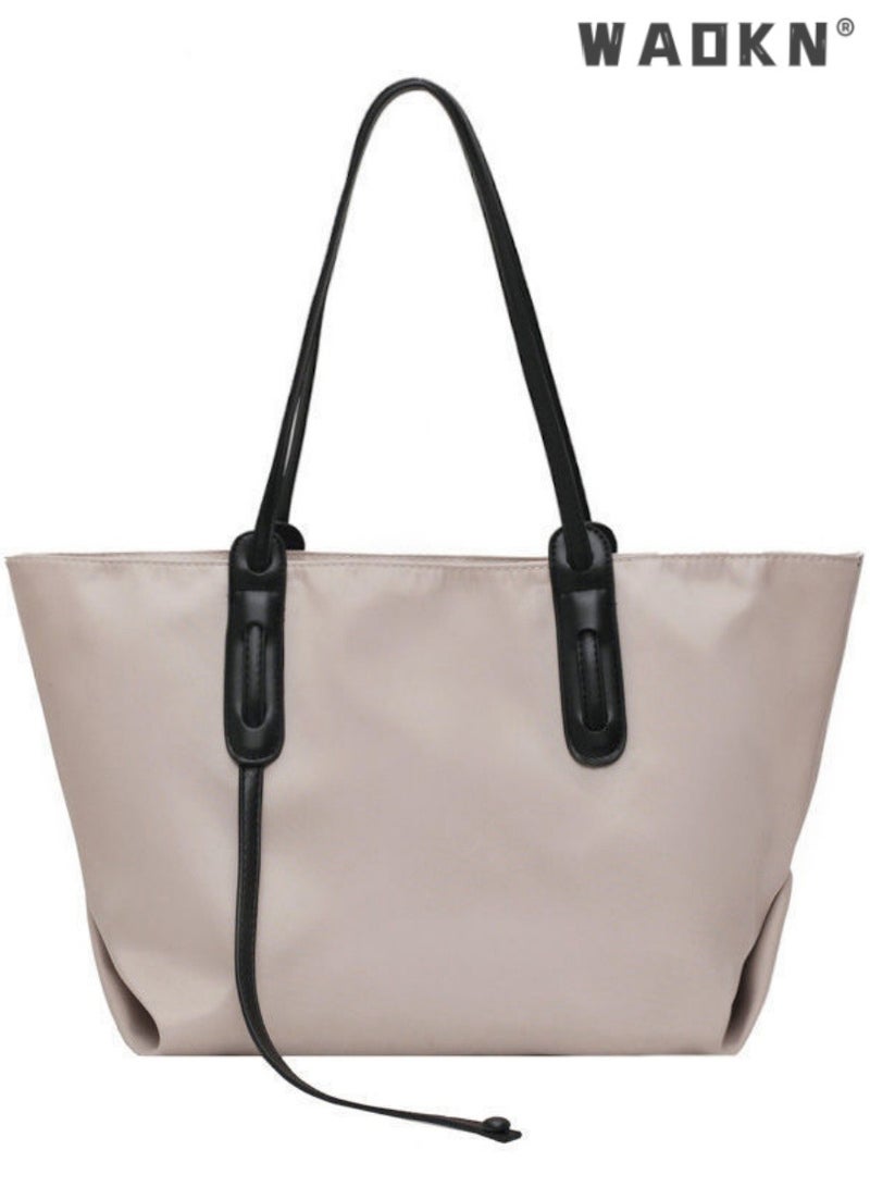 WAOKN Women's Vintage Large Capacity Tote Bag,Ladies Oxford Cloth Shoulder Bag Handbag Clutch Bag,Girls Daily Commute Shopping Bag Side Bag Carry Bag,Fashion Texture Tote Bag,Casual Versatile Work Commuting - Image 1