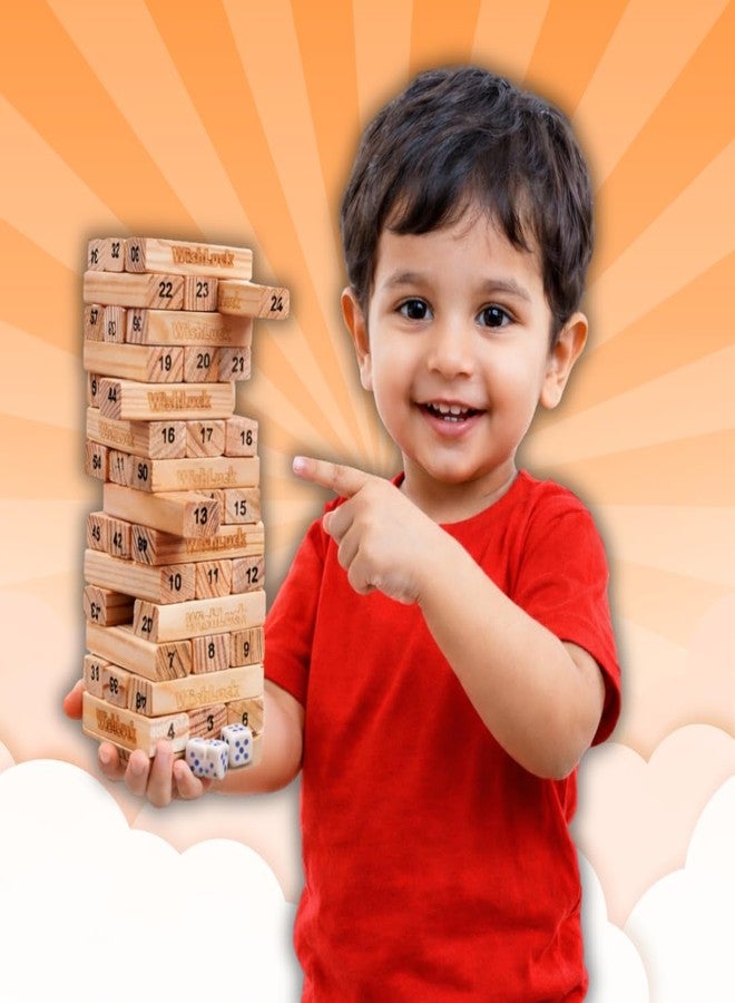 WishLuck Tumbling Stacking Toy for Kids | Classic Wooden Balance & Stacking Game | Educational Toy for Toddlers | Motor Skills & Brain Development | Screen-Free Toy - Image 1