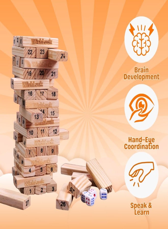 WishLuck Tumbling Stacking Toy for Kids | Classic Wooden Balance & Stacking Game | Educational Toy for Toddlers | Motor Skills & Brain Development | Screen-Free Toy - Image 3