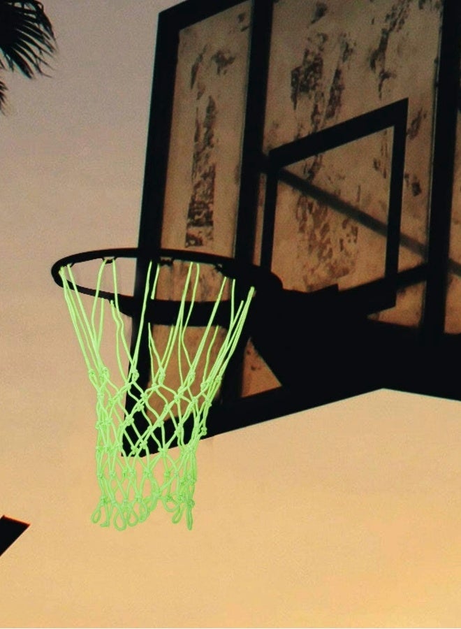 Generic Outdoor Glow in The Dark Basketball Heavy Duty Basketball Net Replacement All Weather Anti Whip 12 Loops Standard Size Night Basketball Sports Gift for Pool Sports School  - Image 5