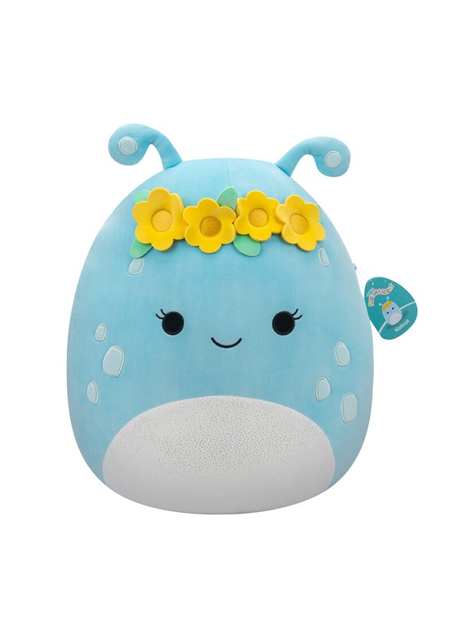 Squishmallows Large Plush 16 inch Natnat Pastel Blue Alien with Flower Crown Officially Licensed Kellytoy Plush Toy Colorful Soft Gift for Kids Girls & Boys Washable Squishy Stuff Toy Multicolor All Age  - Image 1